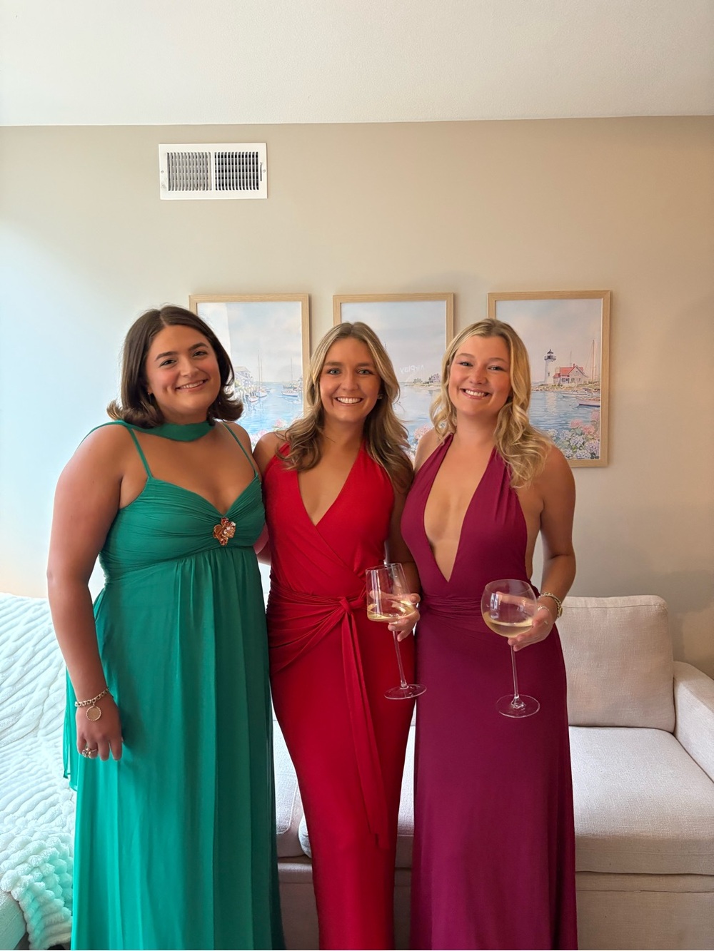 Red revolve gown